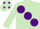 Silk - LIGHT GREEN, large purple spots, light green cap, purple spots
