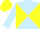 Silk - Light blue, yellow diagonal quarters, light blue sleeves, yellow cap