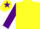 Silk - YELLOW, purple sleeves, yellow cap, purple star