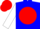 Silk - Blue, white 'bwr' in red ball, white sleeves, red cap