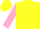 Silk - Bright yellow with pink sleeves purple lines running down