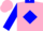 Silk - Pink, blue diamond frame, blue 4/c, blue collar, blue sleeves, pink cuffs