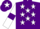 Silk - Purple, white stars, white sleeves, purple armlets, purple cap, white star
