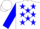 Silk - White, blue stars, blue cheverons on sleeves, white sleeves, white cap