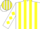 Silk - White, yellow stripes, yellow diamonds on sleeves