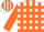 Silk - White,orange blocks, orange stripes on sleeves