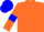 Silk - orange, orange sleeves, blue armlets, blue cap
