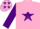 Silk - Pink, pink 'jg' on purple star, pink stars on purple sleeves