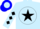 Silk - Light blue, blue star emblem & 'tm' on black ball, black diamonds on sleeves