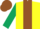 Silk - Yellow, Brown stripe, Dark Green sleeves, Brown cap
