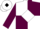 Silk - White and maroon quarters, black 'h' on white diamond, white and maroon opposing sleeves