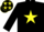 Silk - Black, yellow star and stars on cap
