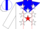 Silk - White & red thirds, white stars on blue yoke, red stripe on white sleeves