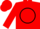 Silk - Red, black ''g'' in black circle