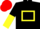 Silk - Black, yellow hollow box, halved sleeves, red cap