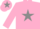 Silk - pink, grey star, pink cap, grey star