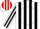 Silk - White, red 's' on black trimmed white ball, black zebra stripes