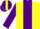 Silk - Yellow, purple panel, yellow bars on purple sleeves