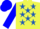 Silk - Lemon yellow, royal blue stars, blue sleeves and cap