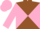 Silk - Brown and pink diagonal quarters, pink sleeves and cap