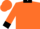 Silk - Fluorescent orange,black collar,cuffs,black pie-piece design on front & back