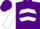 Silk - Purple, purple 'caidre' on white ball, purple chevrons on white sleeves, purple cap