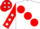 Silk - White, large red spots, red sleeves, white stars