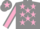 Silk - Grey body, pink stars, pink arms, grey seams, grey cap, pink star