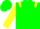Silk - Green body, yellow shoulders, yellow arms, soft green cap