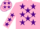 Silk - Pink body, purple stars, pink arms, purple stars, pink cap, purple stars