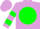Silk - Plum, plum 'age' on green ball, green hoops on sleeves, plum cap