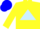 Silk - Yellow, light blue triangle, blue band on sleeves, blue cap