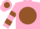 Silk - Pink, brown ball, pink 'h', two brown hoops on sleeves