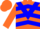 Silk - Orange, inverted blue chevron, blue chevrons on orange sleeves