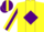 Silk - Yellow, yellow horseshoe 'c' on purple diamond, purple diamond panel