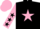 Silk - Black, Pink star, Pink sleeves, Black stars, Pink cap