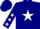 Silk - Navy blue, white star, white stars on sleeves