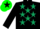 Silk - Black, dark green stars, green cap black star