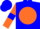 Silk - Blue, orange disc, orange sleeves, blue armlets, star on cap