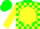 Silk - Green, green 3d on yellow ball, yellow blocks on sleeves, green cap