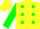 Silk - Yellow, green dots on back, green bands on sleeves