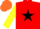 Silk - Red, Black star, Yellow sleeves, orange cap