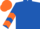 Silk - Royal blue, orange chevrons on sleeves, orange c front & back, orange cap