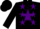 Silk - Black, purple star front and back, purple stars on black sleeves, black cap
