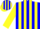Silk - Blue, yellow braces, yellow stripes on sleeves