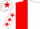 Silk - Red and White (halved), White sleeves, Red stars, White cap, Red star