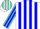 Silk - White, turquoise blue stripes