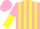 Silk - Pink, yellow stripes, halved sleeves, pink cap