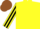 Silk - Yellow, black striped sleeves, brown cap