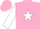 Silk - Pink with white star on sleeves, turnrow racing stable on back